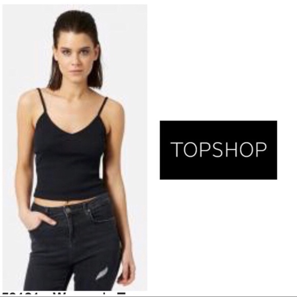 Topshop black cropped tank